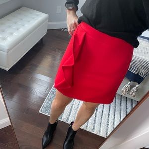 Jcrew red wool skirt 000